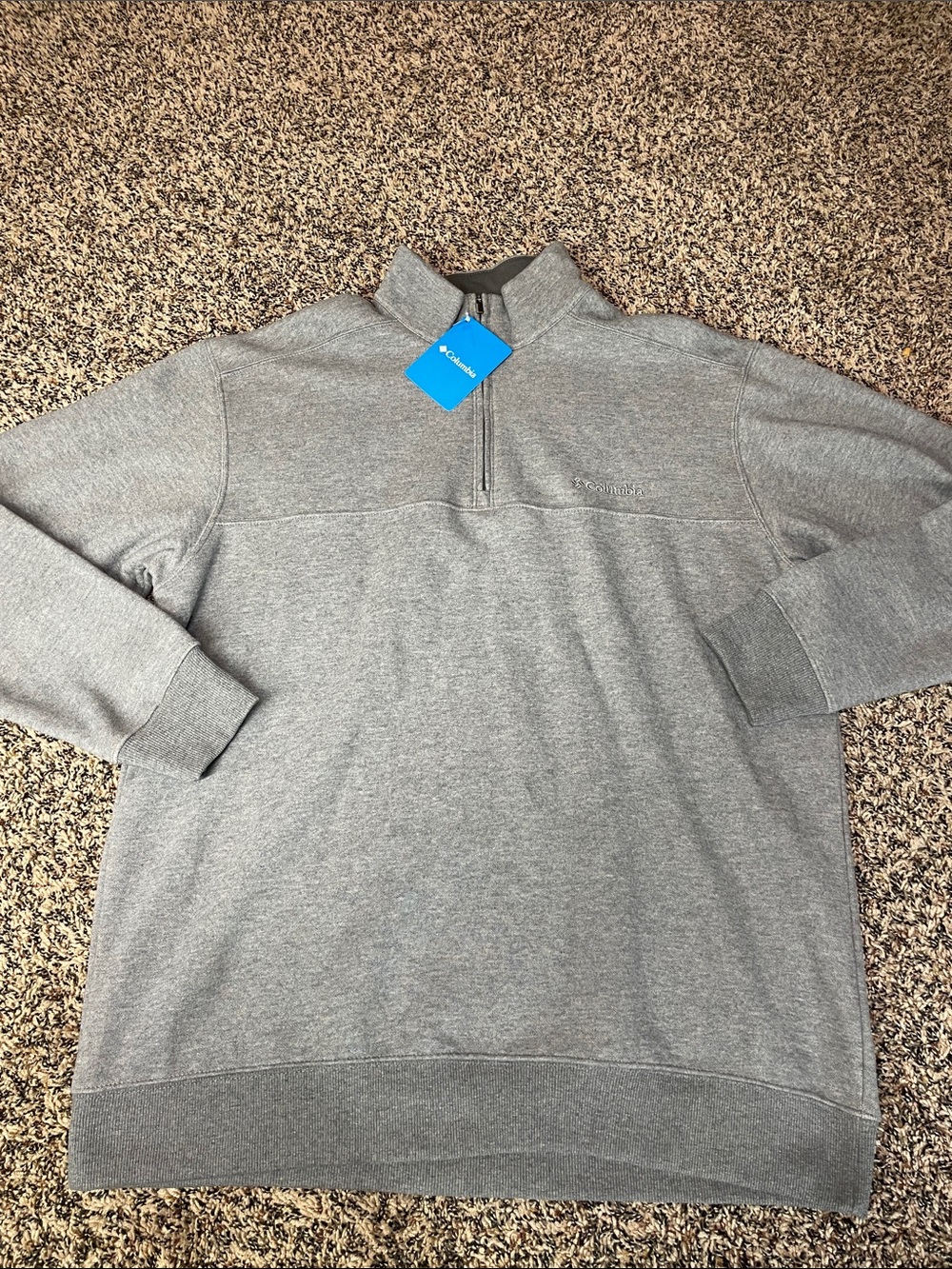 Columbia Men's Heather Gray Half-Zip Pullover Soft Sweatshirt Size L| NWT - Picture 1 of 5